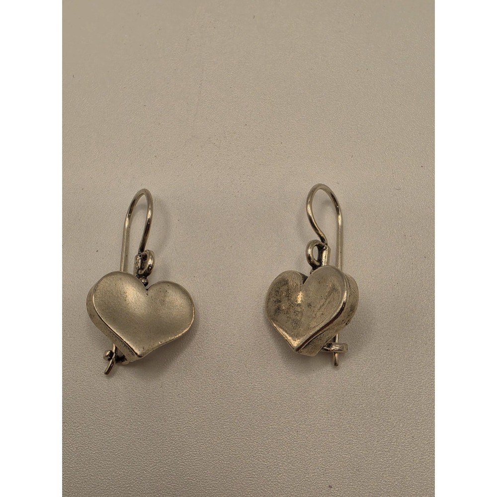 Silpada Sterling Silver Didae Hammered Heart Earrings HTF W0513‎ RARE